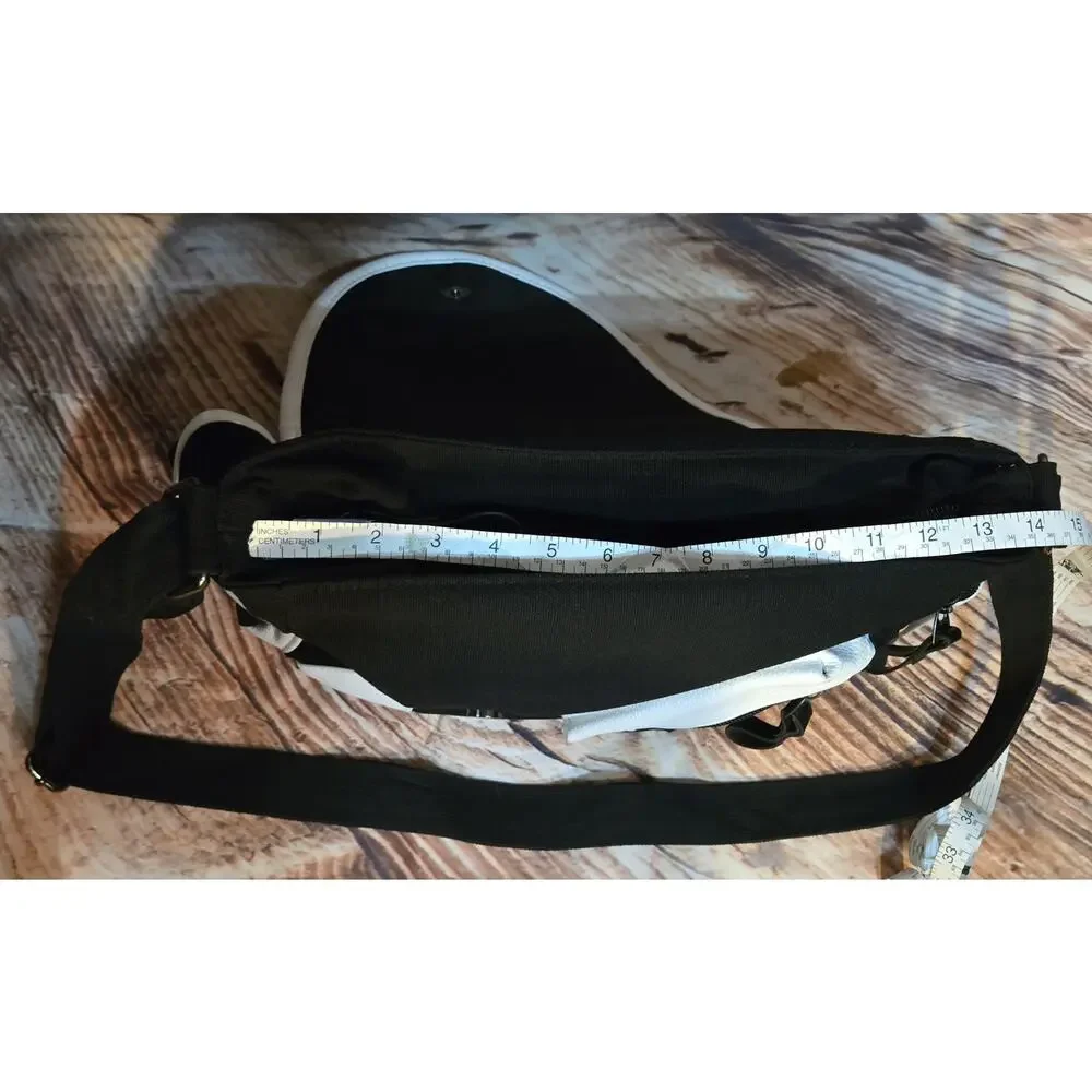 Yorozuya Gin-chan(Gin-Silver)Messenger bag white/ black Faux leather and Canvas